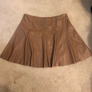 NWT House of Harlow 1960 Faux Leather Brown/ Tan Skirt